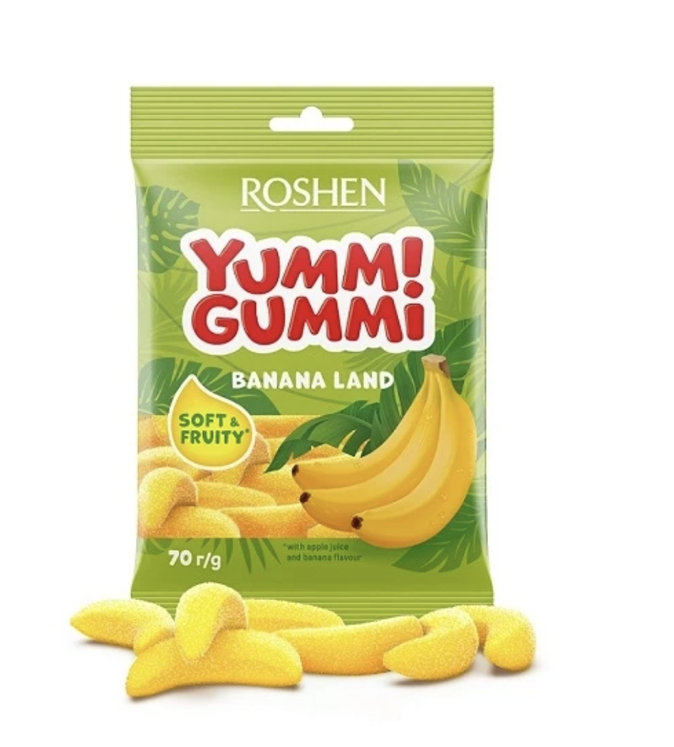 Цукерки Рошен Yummi Gummi Banana Land 70г